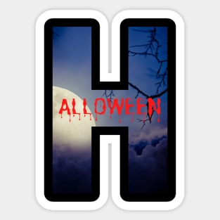 Halloween design, scary scene Sticker